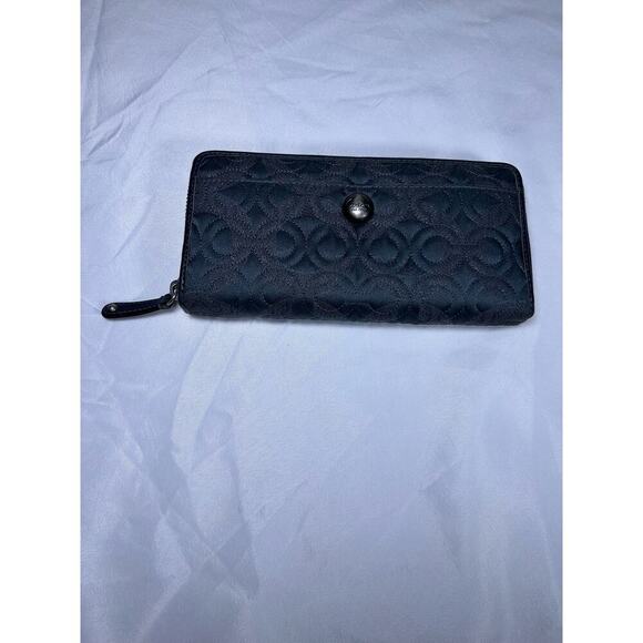 Coach Handbags - Coach Dark Gray Quilted Zip Around Accordion Wallet